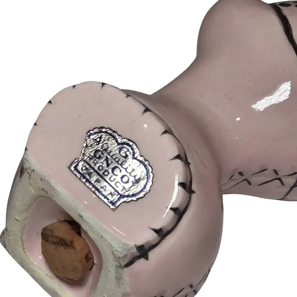 Vintage Enesco Japan Pink Lingerie Salt Pepper Shakers Corset Girdle MCM Kitsch